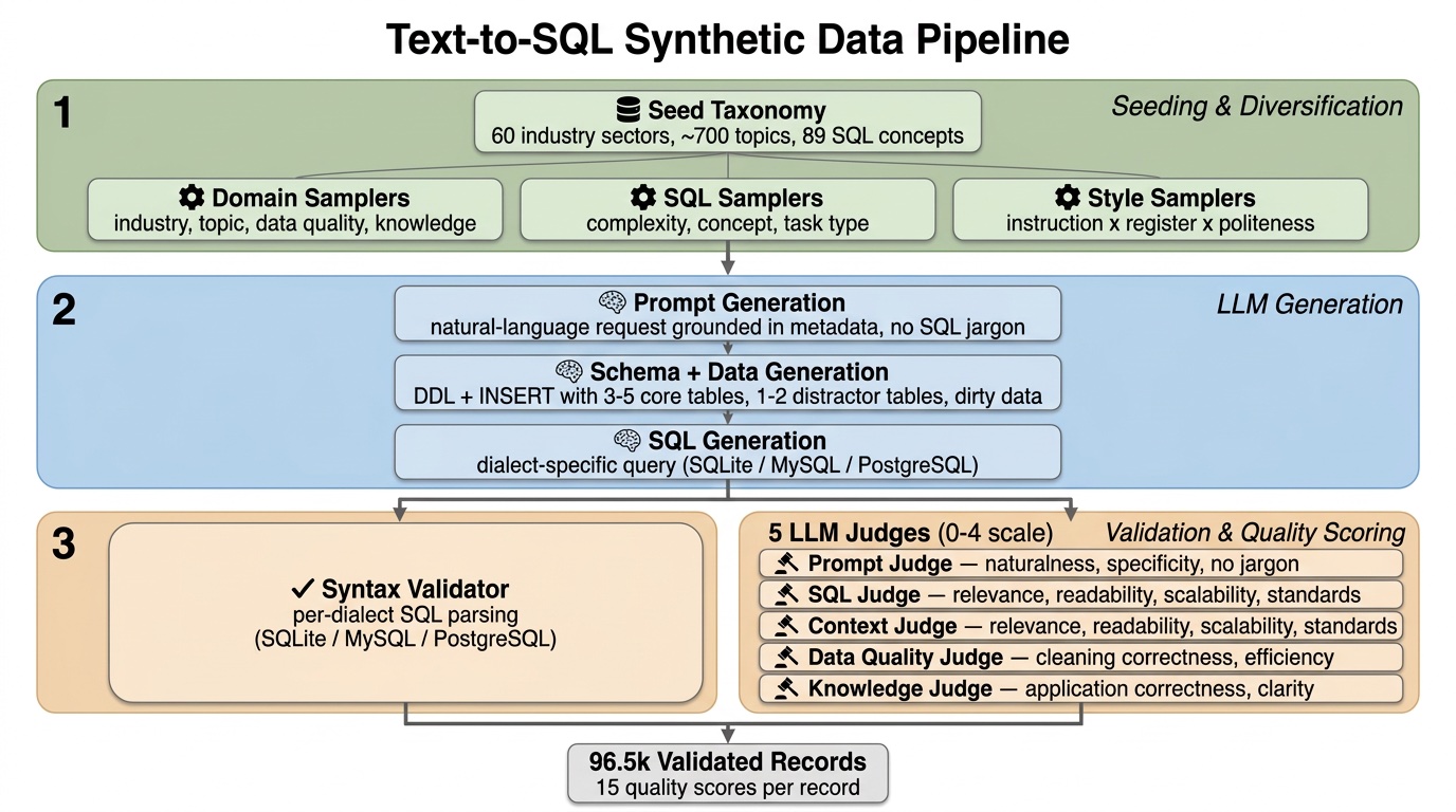 Text-to-SQL Synthetic Data Pipeline